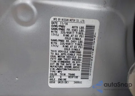 2017 Nissan Rogue S from USA, damaged, VIN JN8AT2MV7HW258073